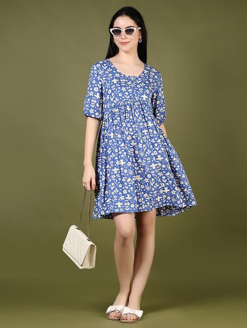 women floral printed fit & flared dress - 21721023 - Standard Image - 0