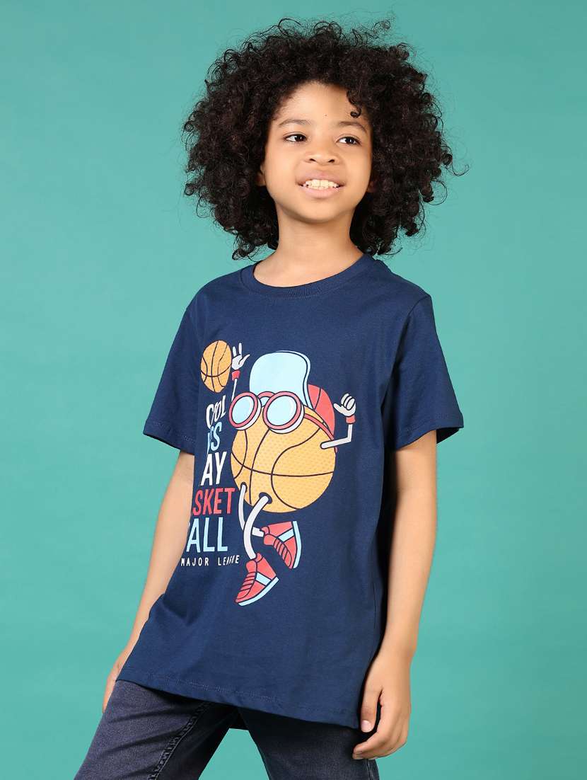 boys navy blue graphic short sleeve t-shirt - 21721036 -  Standard Image - 2