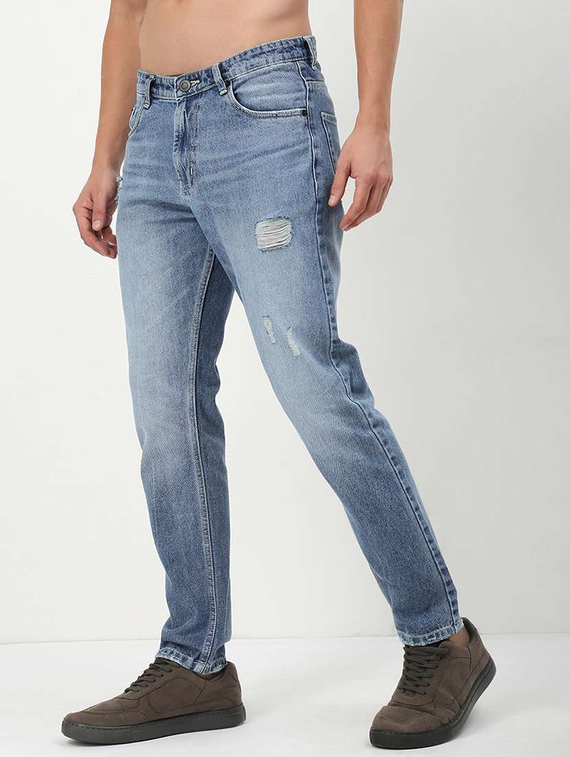 men low rise distressed denim jeans - 21721352 - Standard Image - 2