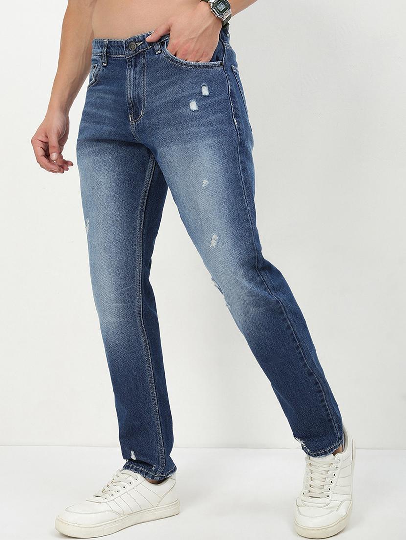 men low rise distressed denim jeans - 21721354 - Standard Image - 2