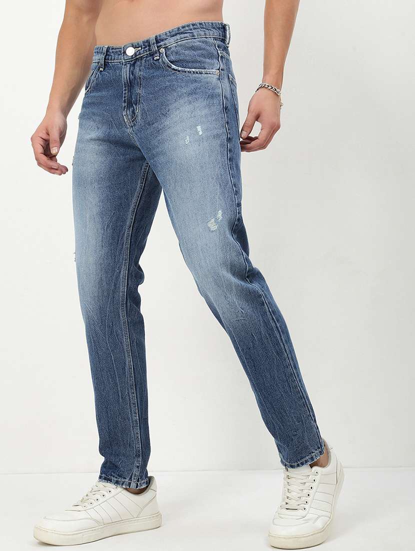 men low rise distressed denim jeans - 21721357 - Standard Image - 2