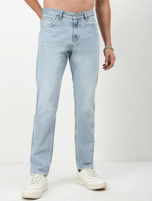men low rise plain denim jeans - 21721359 - Standard Image - 0