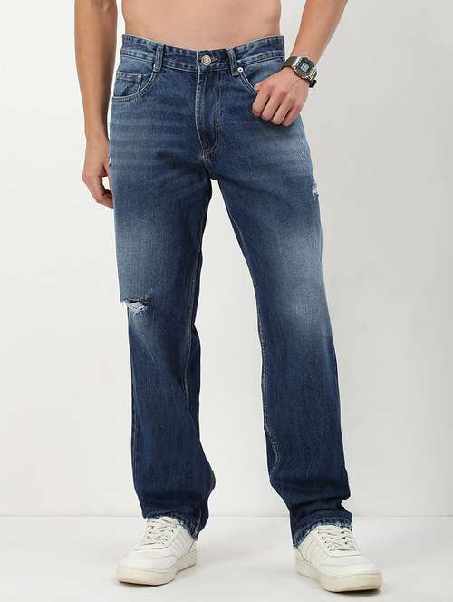 men low rise distressed denim jeans - 21721366 - Standard Image - 0
