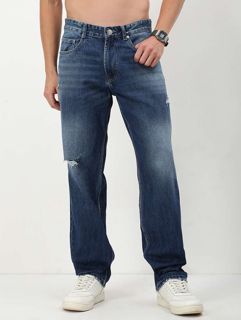 men low rise distressed denim jeans - 21721366 - Zoom Image - 0