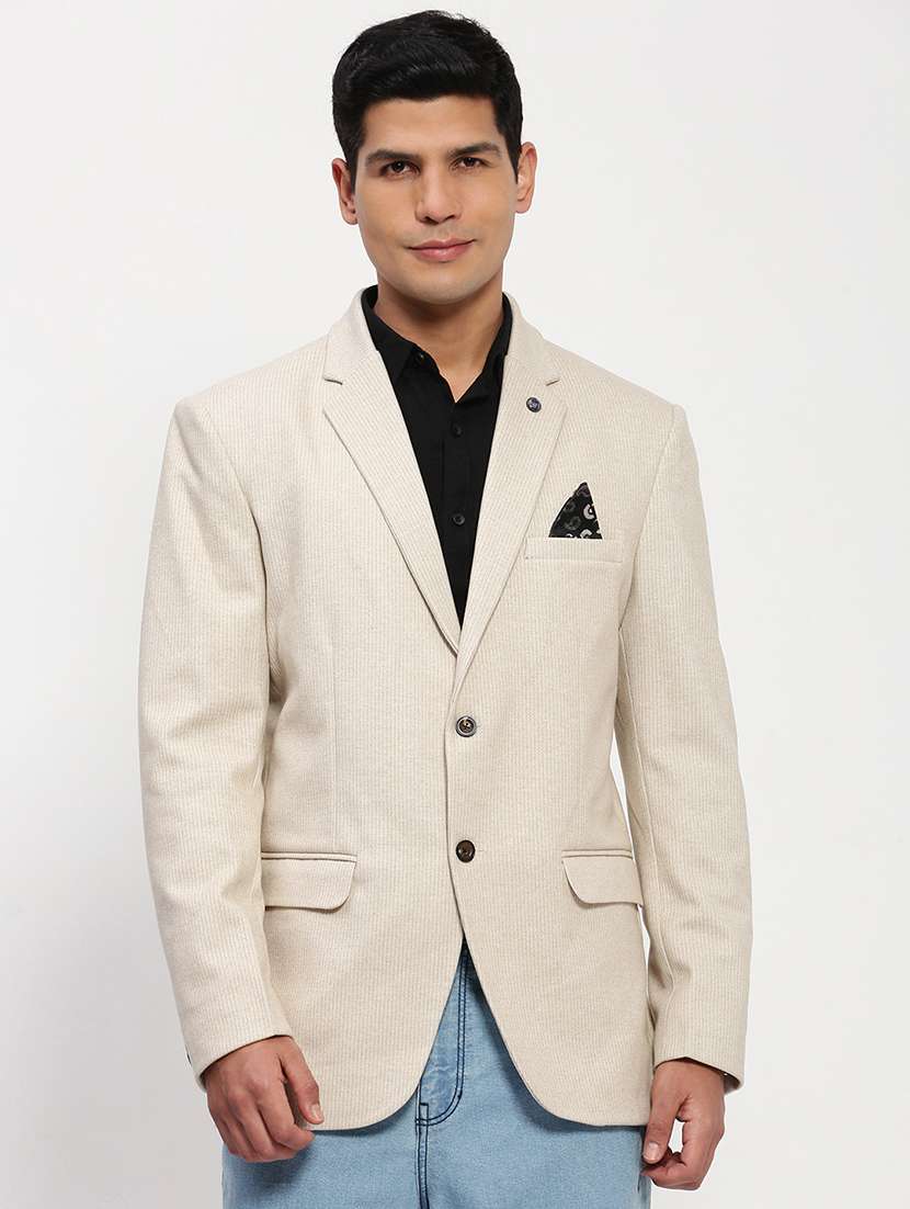 men's solid single-breasted blazer