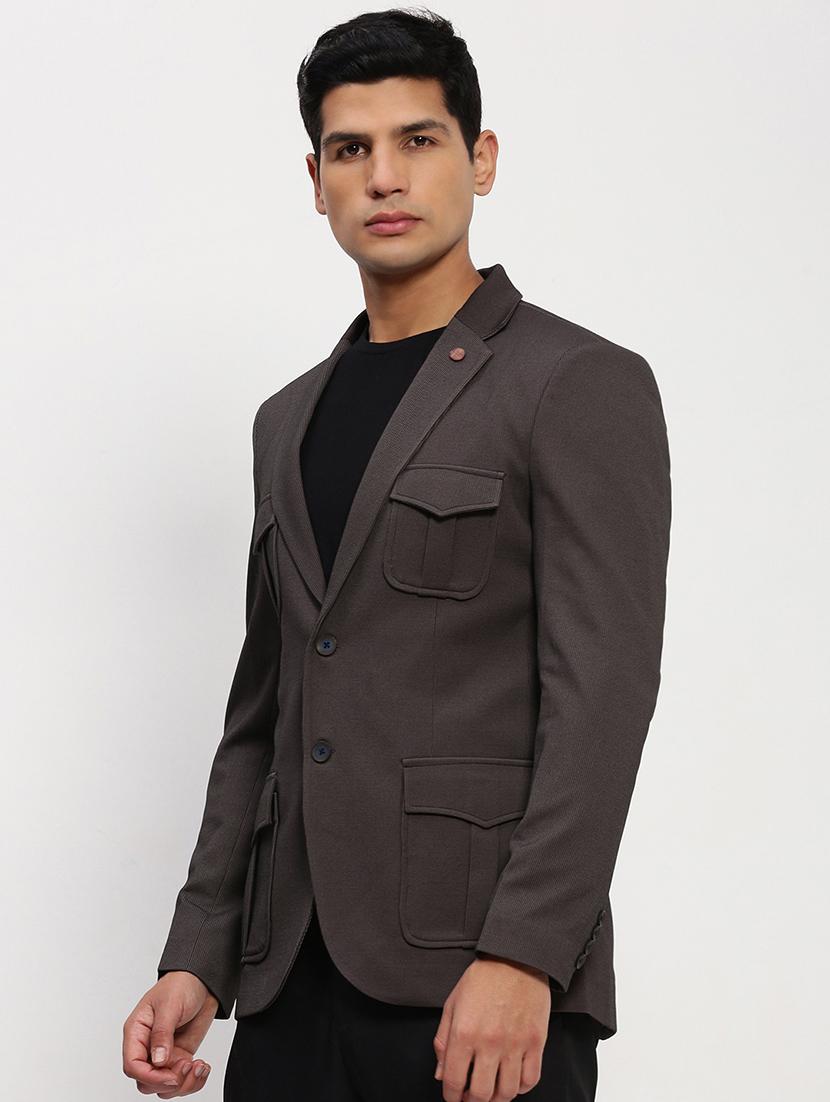 men's solid single-breasted blazer - 21721437 - Standard Image - 2
