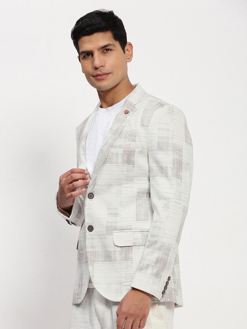 men long sleeves printed single breasted casual blazer - 21721438 - Standard Image - 2