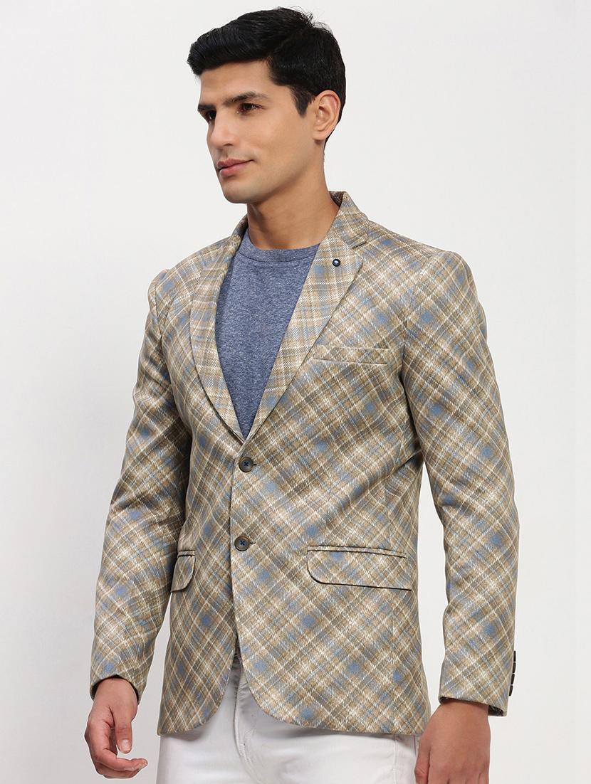 men long sleeves printed single breasted casual blazer - 21721439 - Standard Image - 2