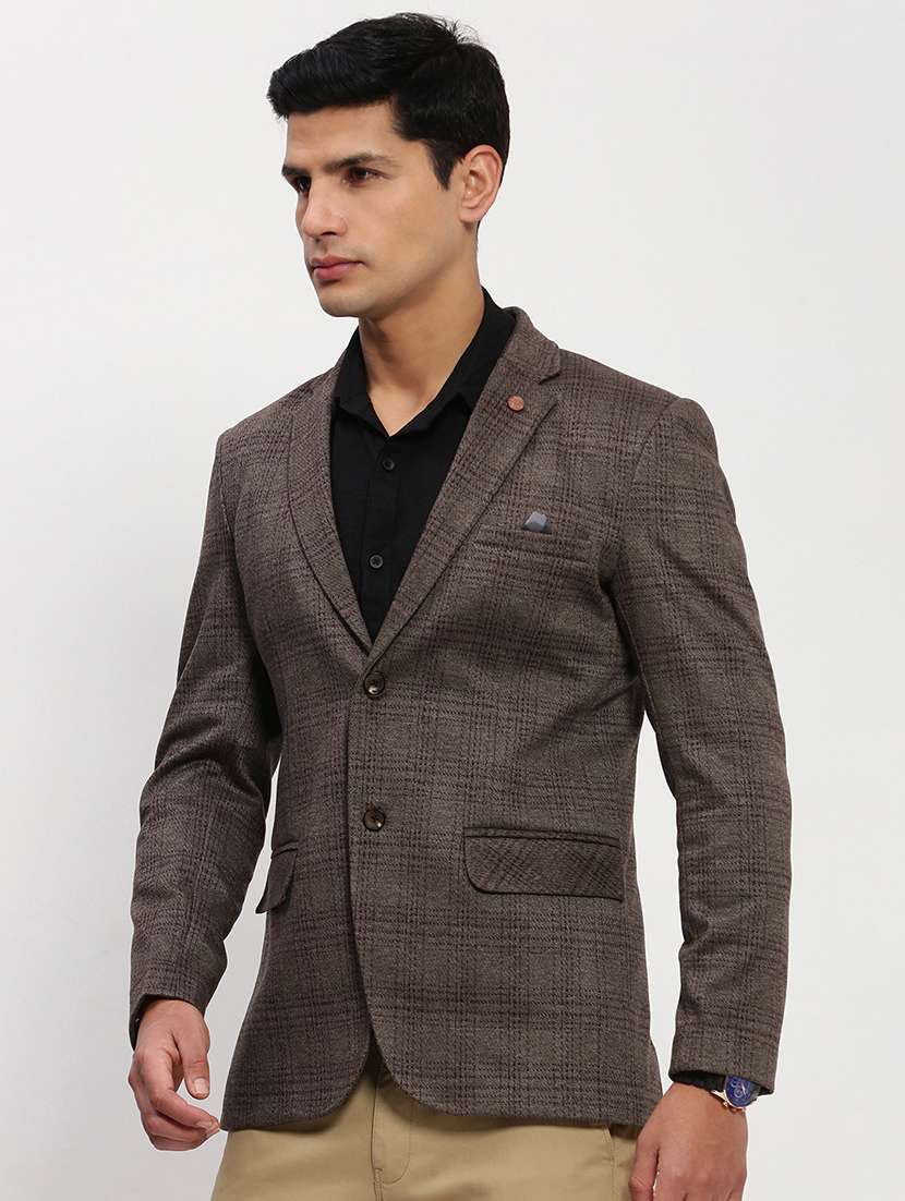 men long sleeves checkered single breasted casual blazer - 21721441 -  Standard Image - 2