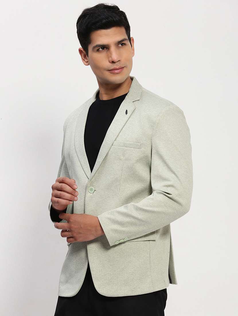 men long sleeves self design single breasted casual blazer - 21721448 -  Standard Image - 2