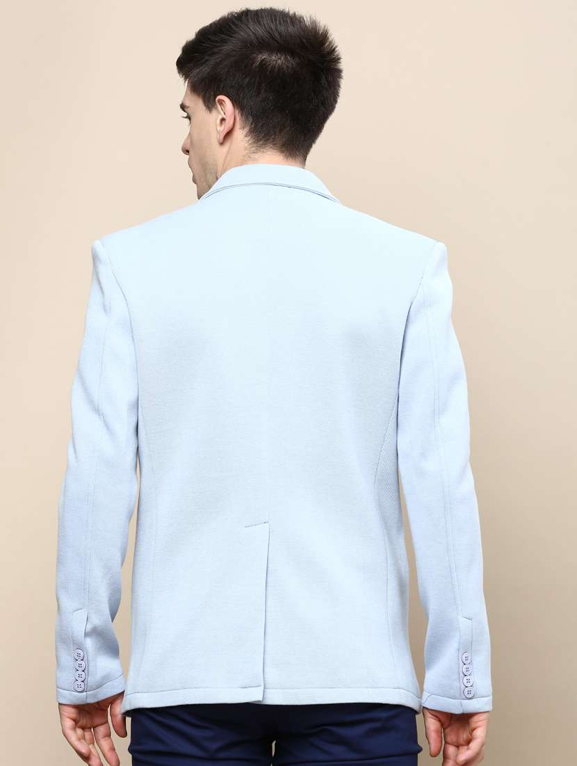 Men Solid Lapel Collar Single Breasted Casual Blazer - 21721455 -  Standard Image - 2