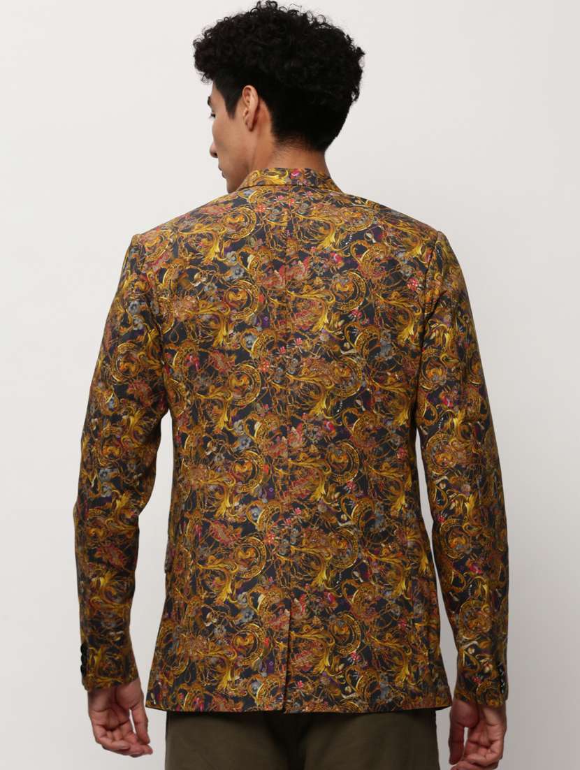 Men Printed Lapel Collar Single Breasted Casual Blazer - 21721495 -  Standard Image - 2