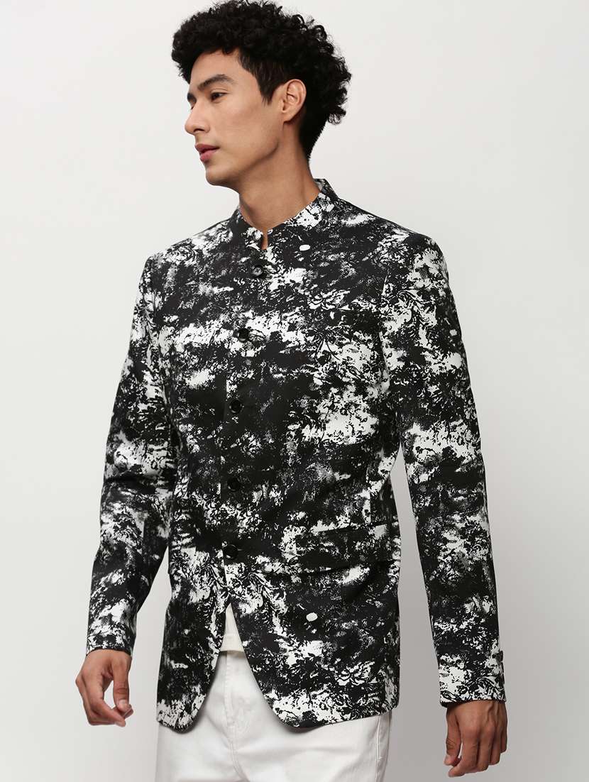 men printed long sleeve bandhgalas casual blazer - 21721509 -  Standard Image - 2