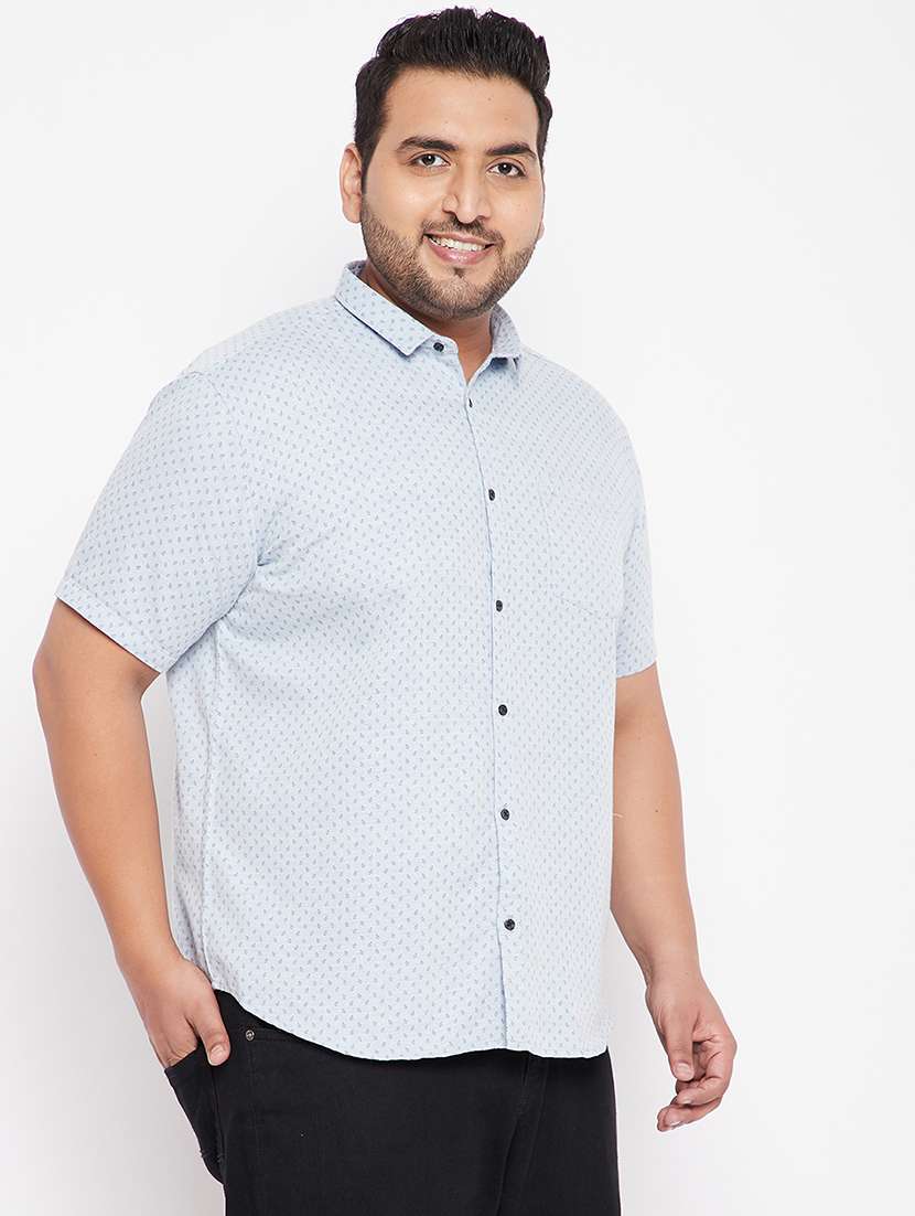 men short sleeves printed plus size casual shirt - 21721522 -  Standard Image - 2