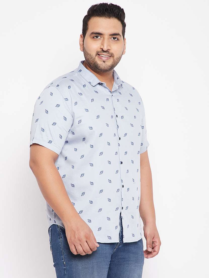 men short sleeves printed plus size casual shirt - 21721523 -  Standard Image - 2