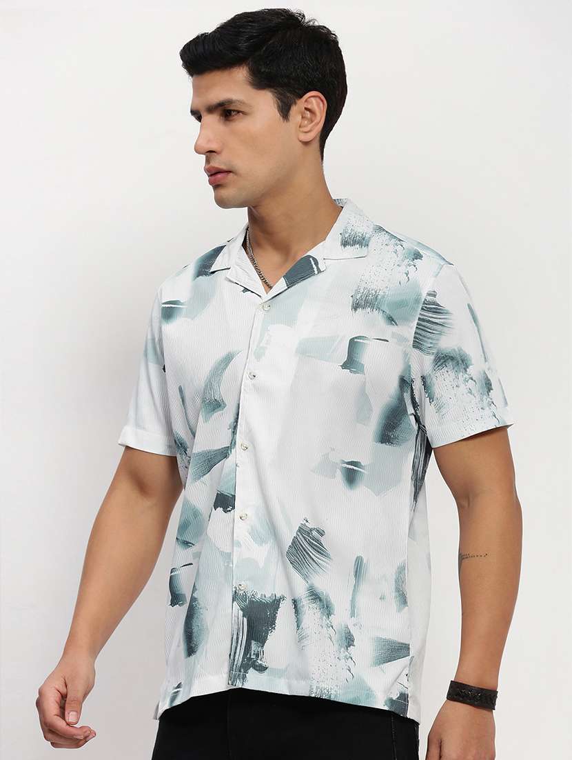men short sleeves printed casual shirt - 21721532 -  Standard Image - 2