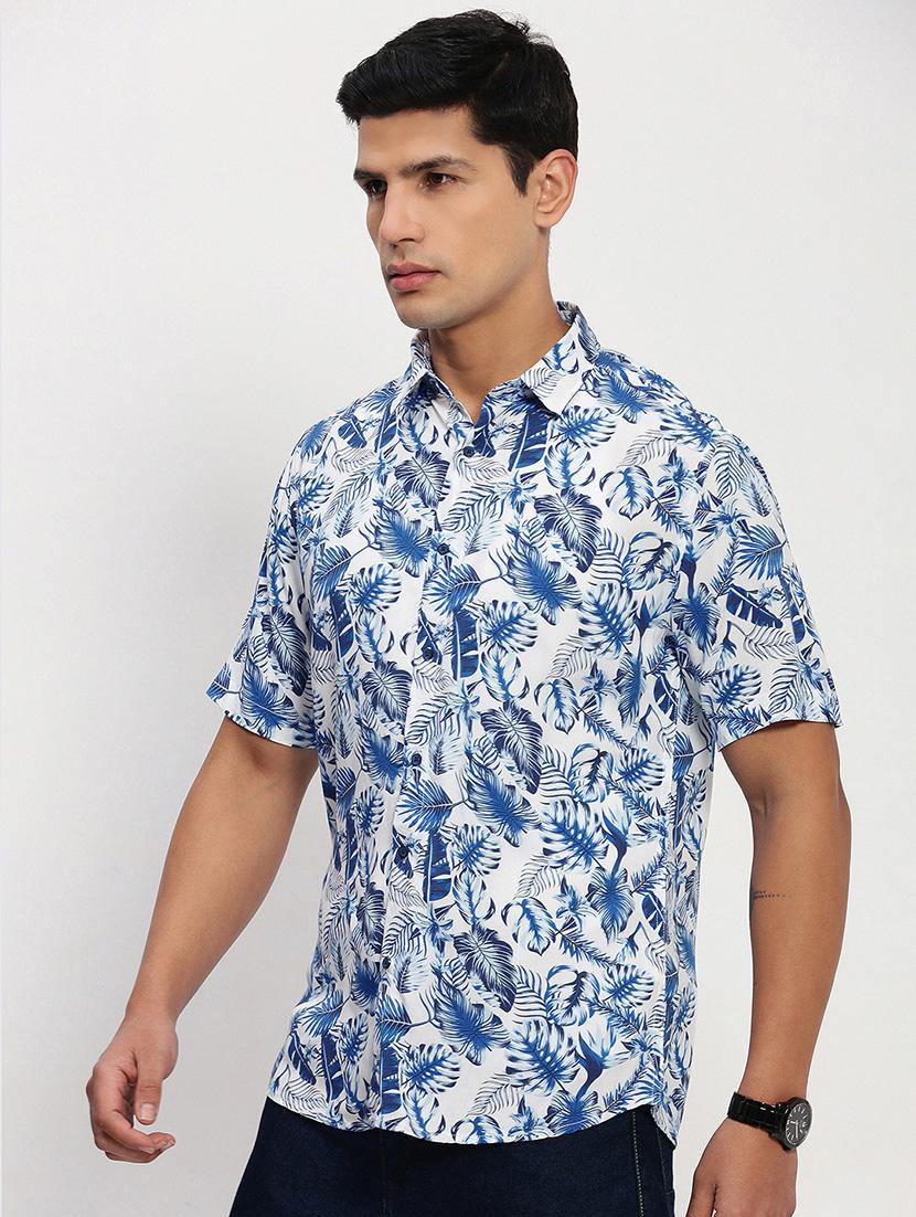 men short sleeves printed casual shirt - 21721539 - Standard Image - 2