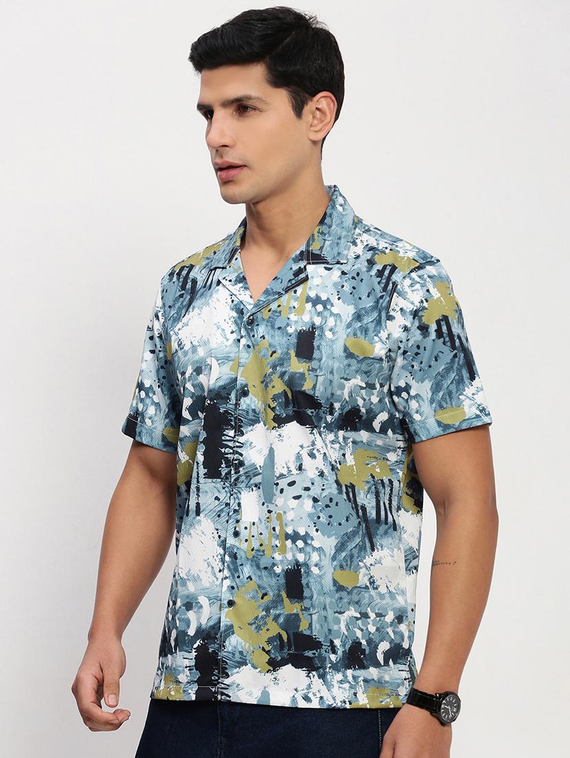 men short sleeves printed casual shirt - 21721542 - Standard Image - 2