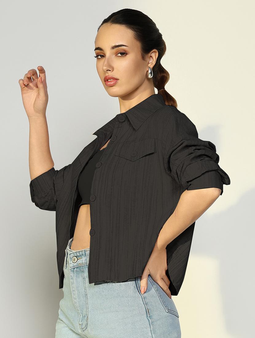 women solid long sleeve jacket - 21721647 - Standard Image - 2