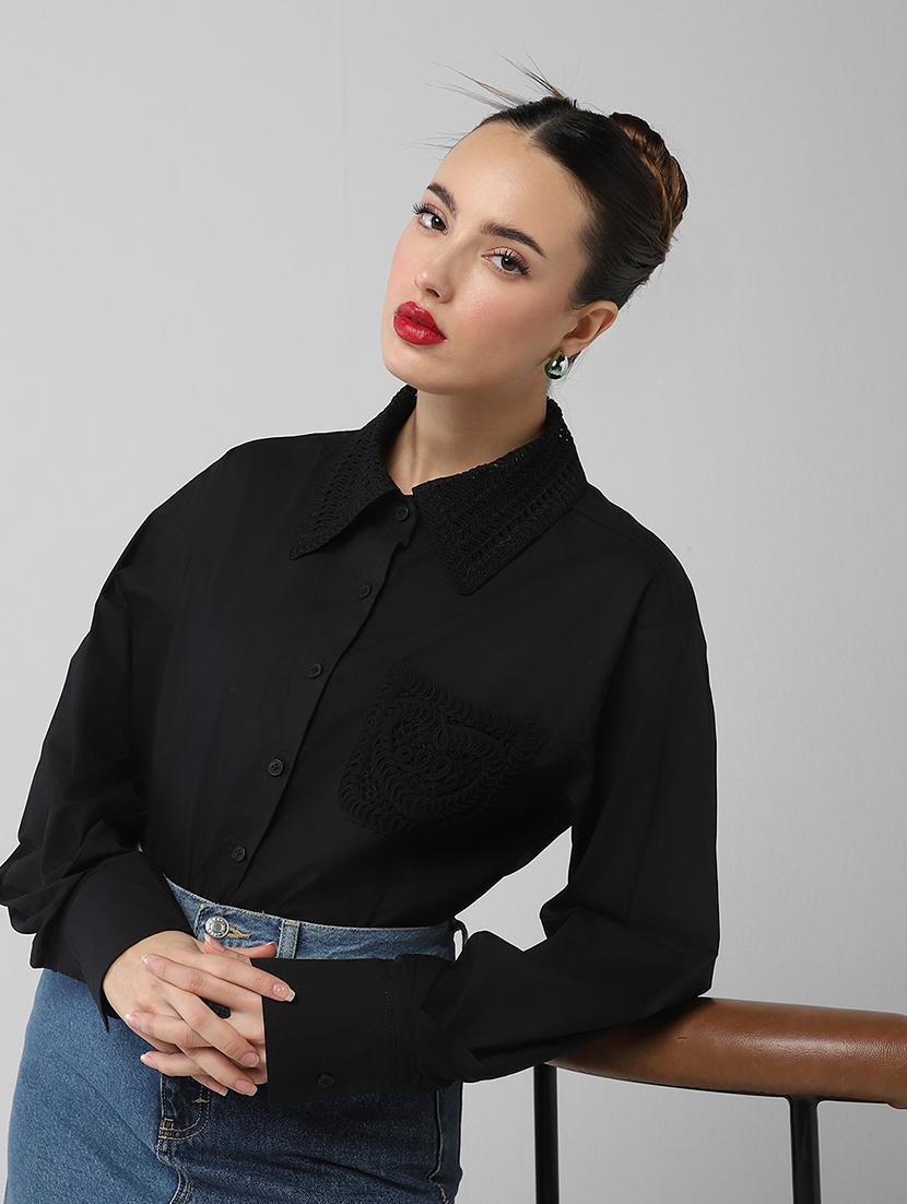 women solid long sleeve shirt - 21721651 - Standard Image - 7