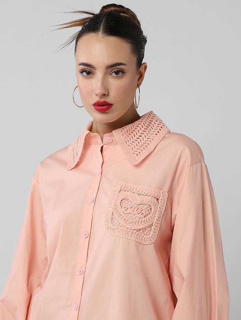 women solid long sleeve shirt - 21721654 -  Standard Image - 7