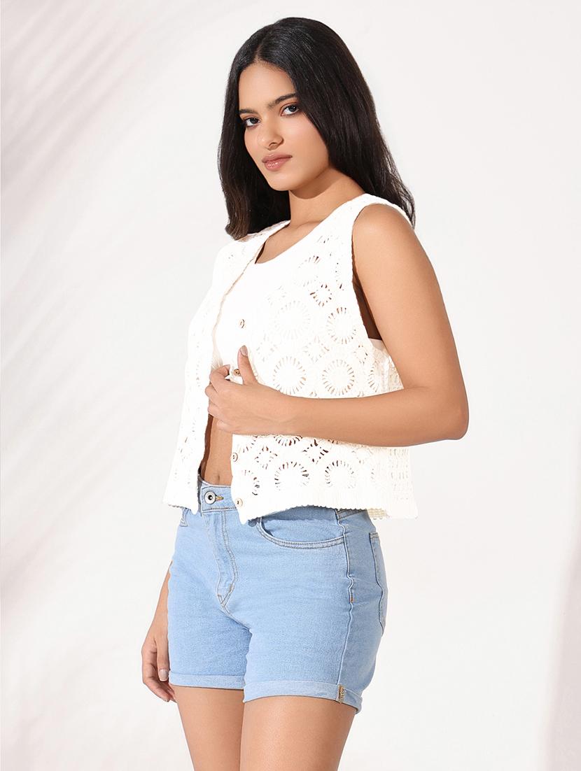 white acrylic sleeveless top - 21721681 - Standard Image - 2