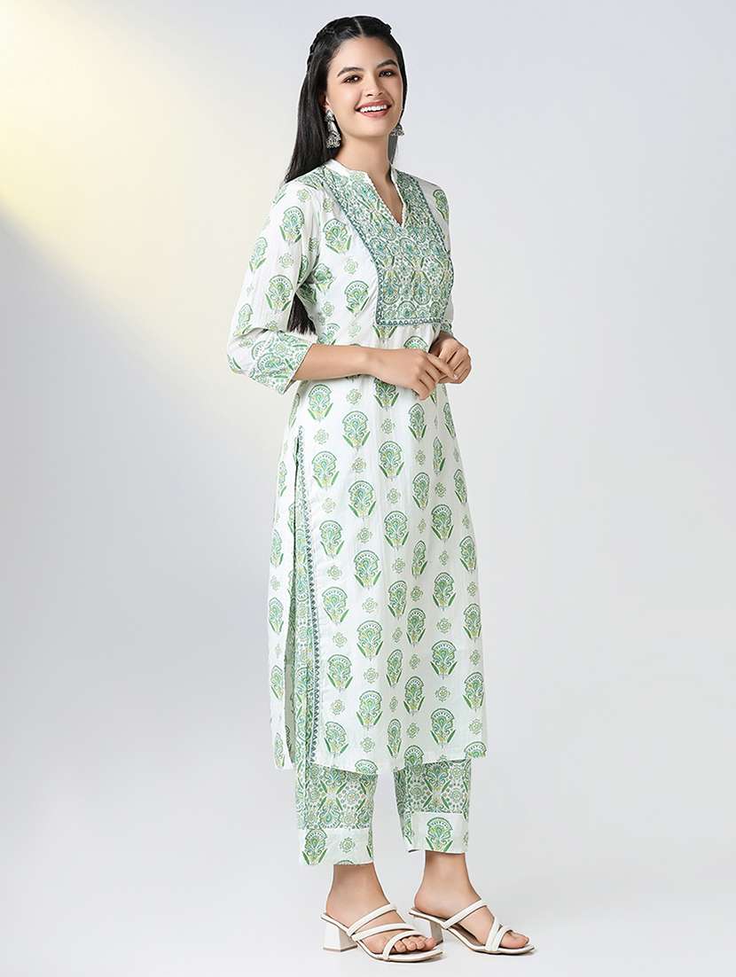 women printed kurta pant set with dupatta - 21721712 -  Standard Image - 2
