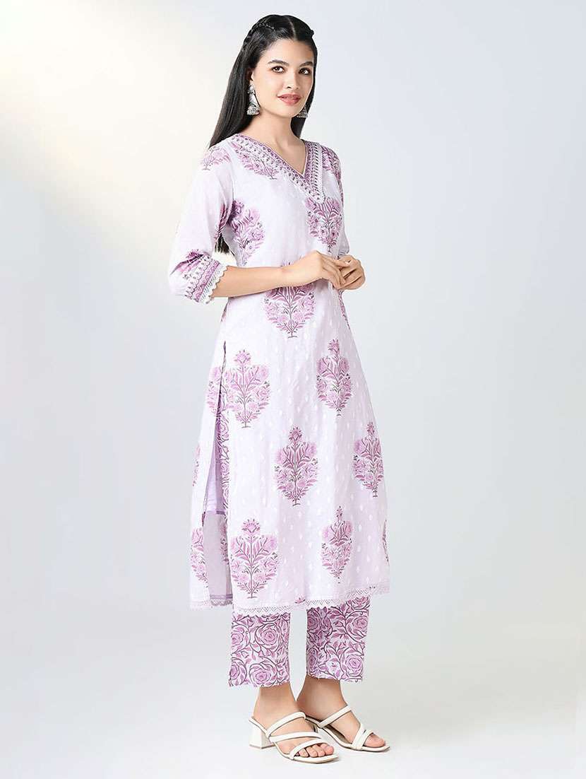 women three quarter sleeve kurta pant with dupatta set  - 21721715 -  Standard Image - 2