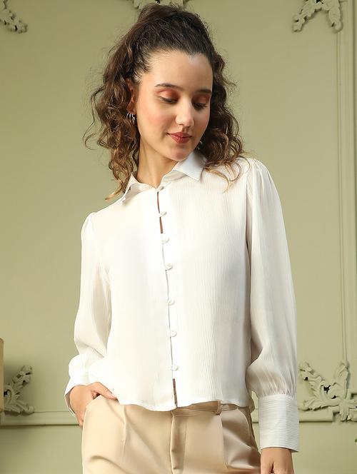 women long sleeves solid regular shirt - 21721731 -  Standard Image - 0