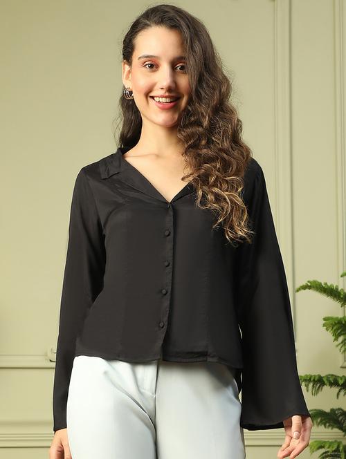women long sleeves solid regular shirt - 21721733 -  Standard Image - 0