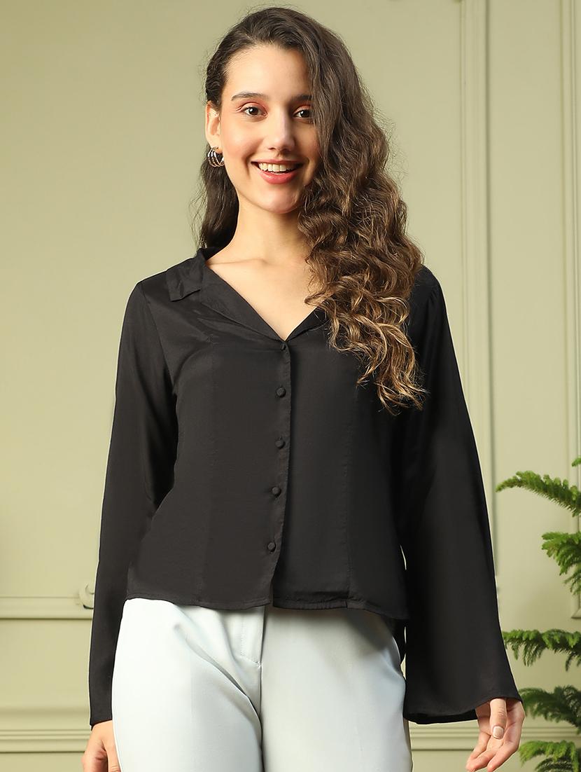 women long sleeves solid regular shirt - 21721733 -  Zoom Image - 0