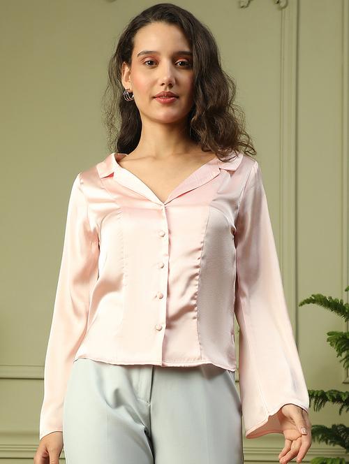 women long sleeves solid regular shirt - 21721736 - Standard Image - 0