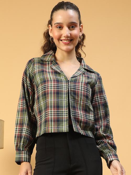 women checkered long sleeve shirt - 21721738 - Standard Image - 0