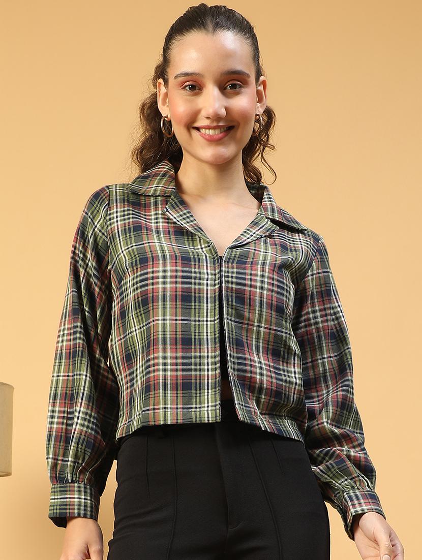 women checkered long sleeve shirt - 21721738 - Zoom Image - 0