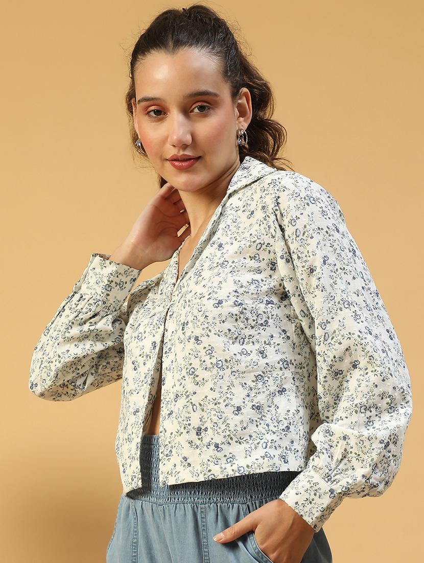 women printed long sleeve shirt - 21721740 - Standard Image - 2