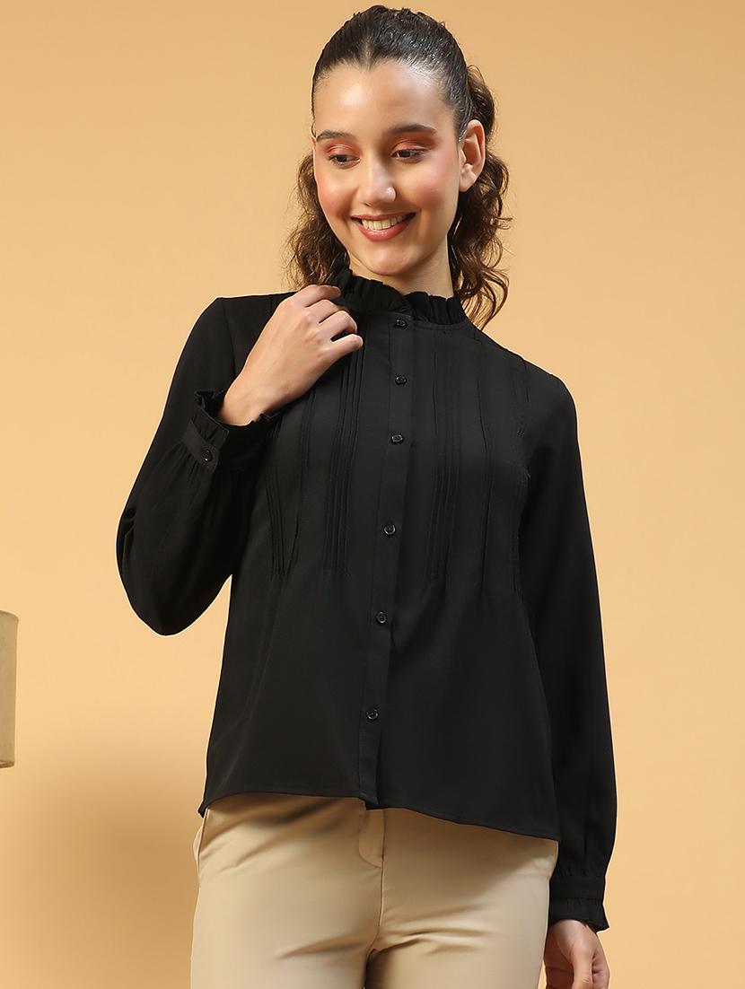 women long sleeves solid regular shirt - 21721741 - Zoom Image - 0