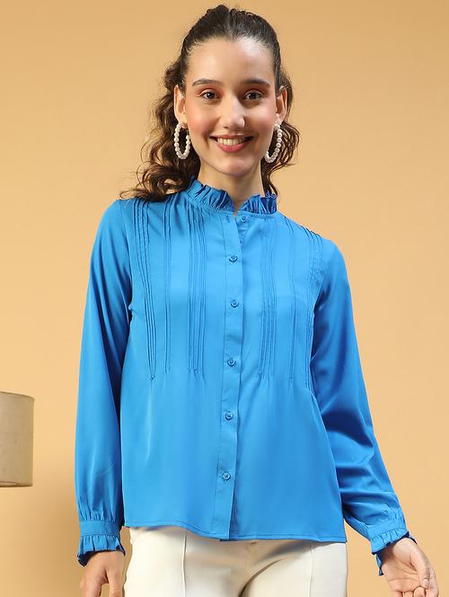 women long sleeves solid regular shirt - 21721742 - Standard Image - 0