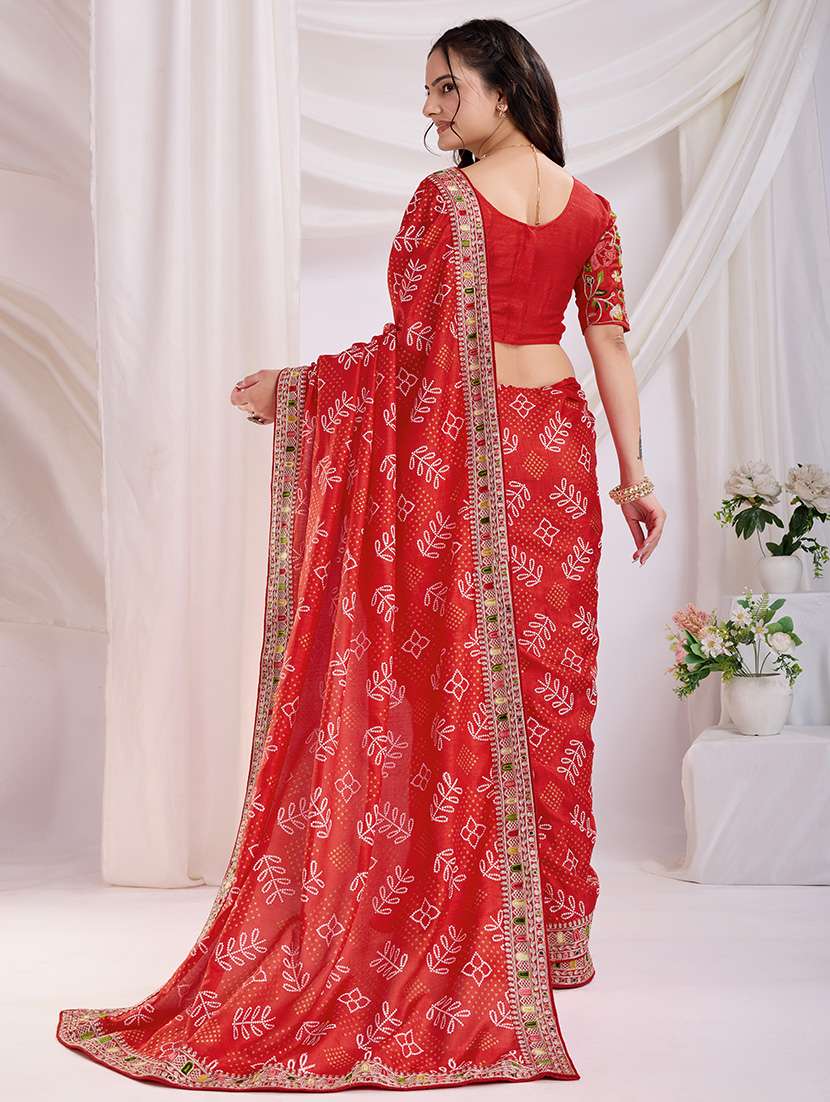 women bandhani printed saree with blouse - 21721783 -  Standard Image - 2