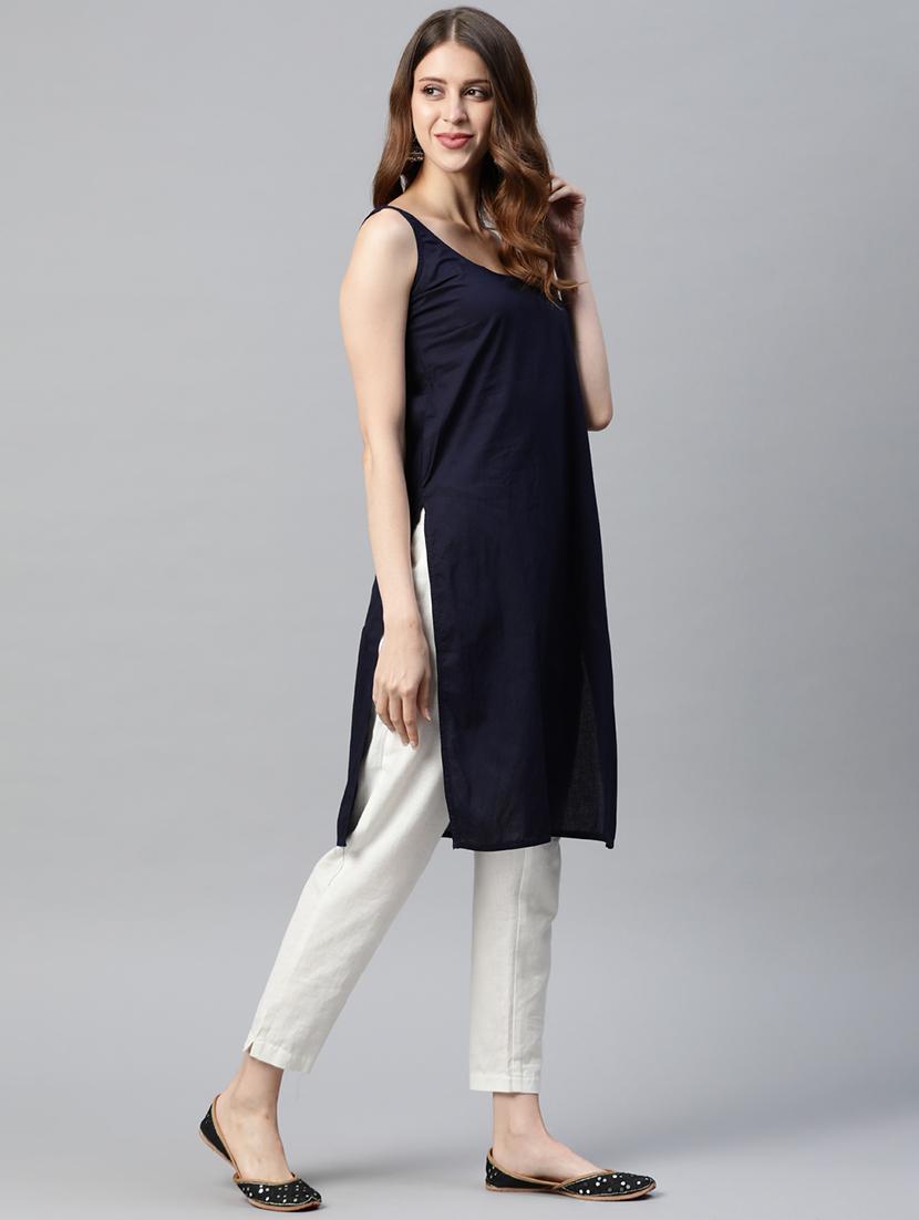 women long sleeve straight chikankari kurta - 21721870 - Standard Image - 2