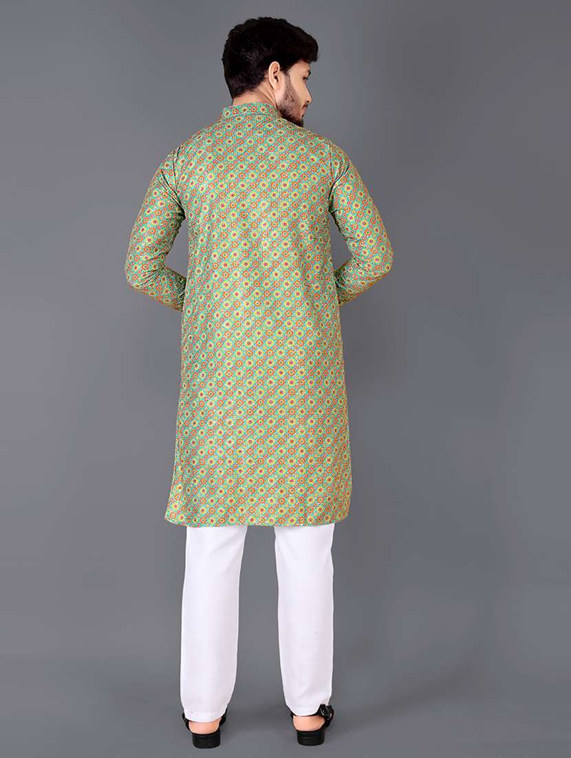 men printed mandarin neck kurta - 21721904 -  Standard Image - 2