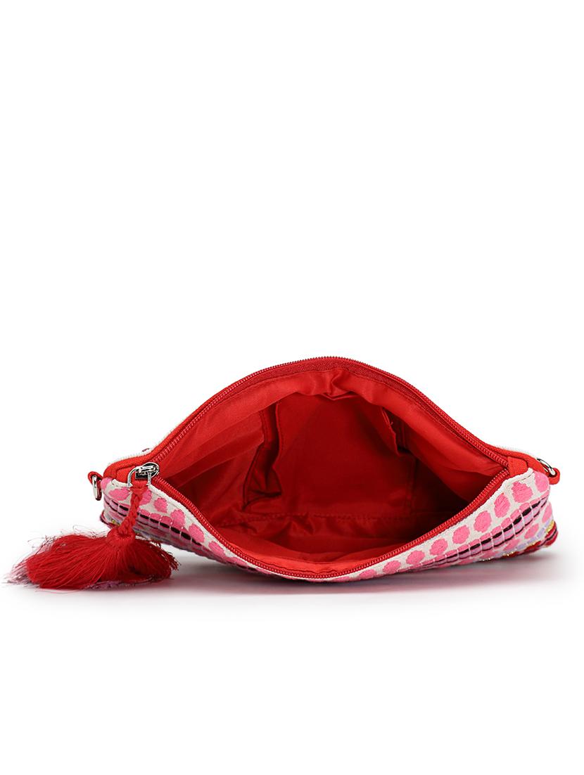 women red sequined sling bag - 21721919 - Standard Image - 2