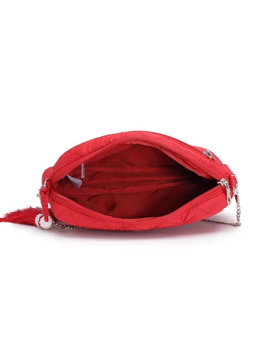 women red solid quilted sling bag - 21721923 -  Standard Image - 2