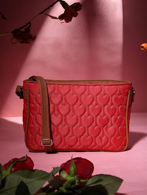 women red solid quilted sling bag - 21721927 -  Standard Image - 0