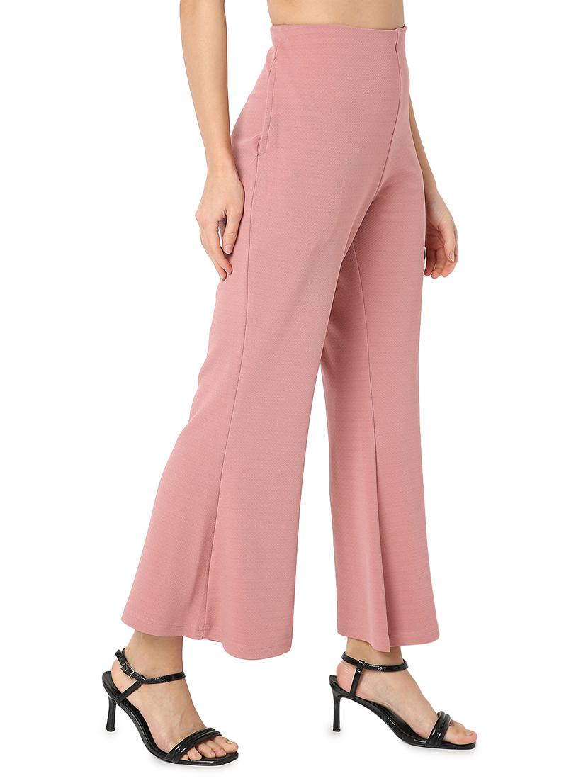 women solid high rise bootcut trouser - 21721943 - Standard Image - 2