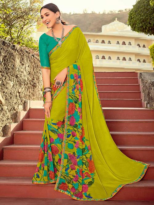 women printed casual wear saree with blouse - 21722313 -  Standard Image - 0