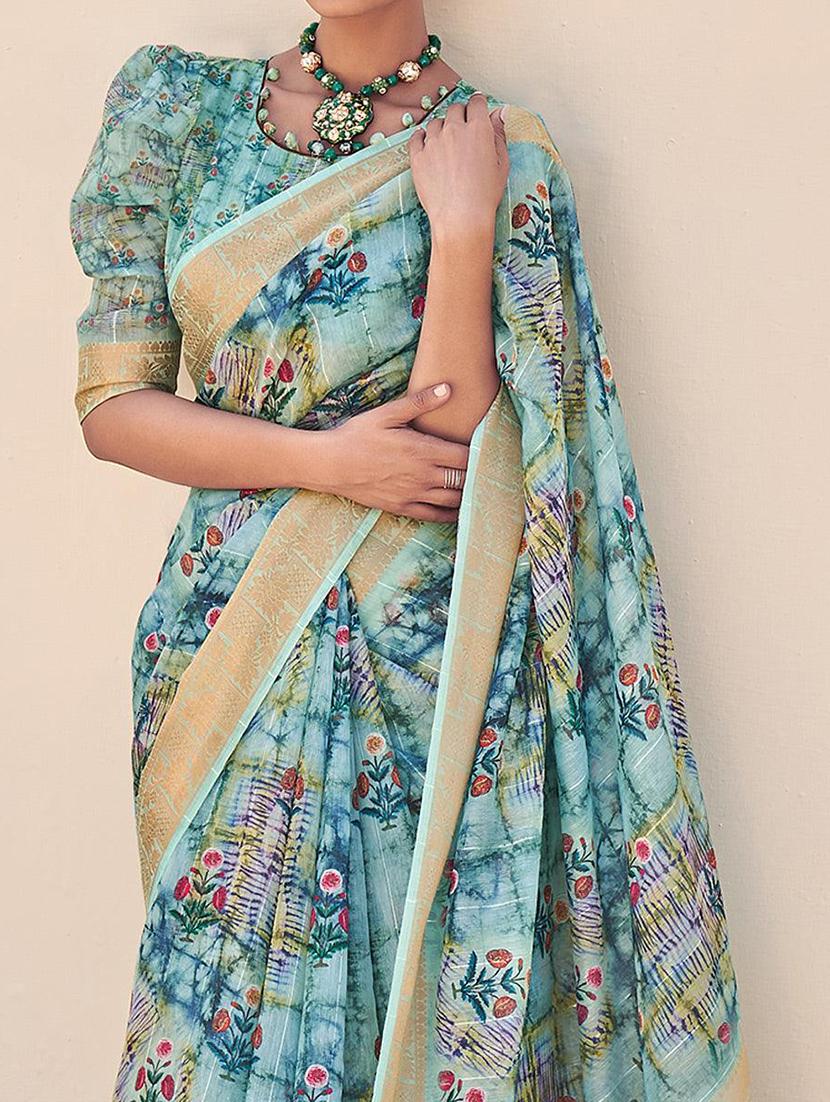 women printed casual wear saree with blouse - 21722475 - Standard Image - 2