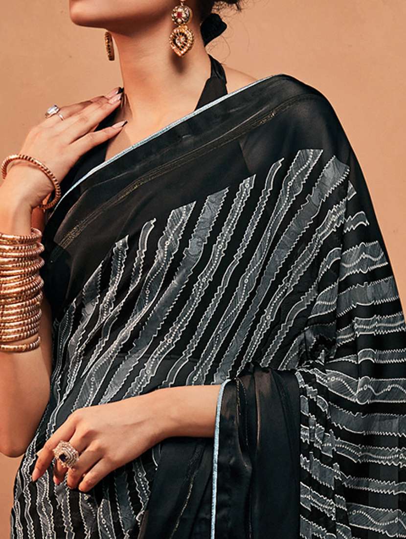 women printed bordered saree with blouse - 21722943 -  Standard Image - 2