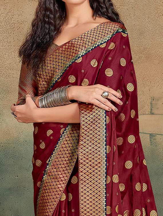 women printed bordered saree with blouse - 21722954 -  Standard Image - 2
