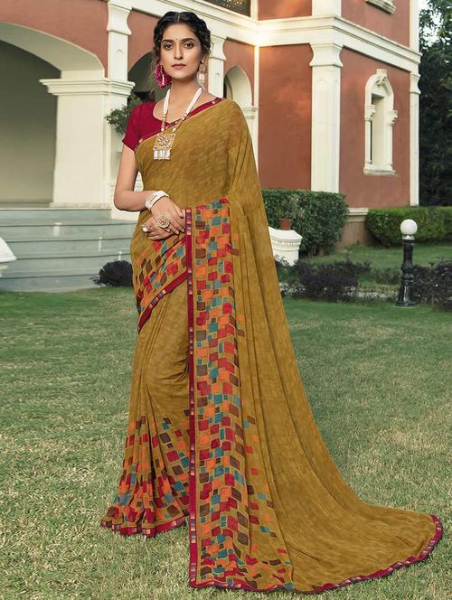 women printed bordered saree with blouse - 21722978 -  Standard Image - 0