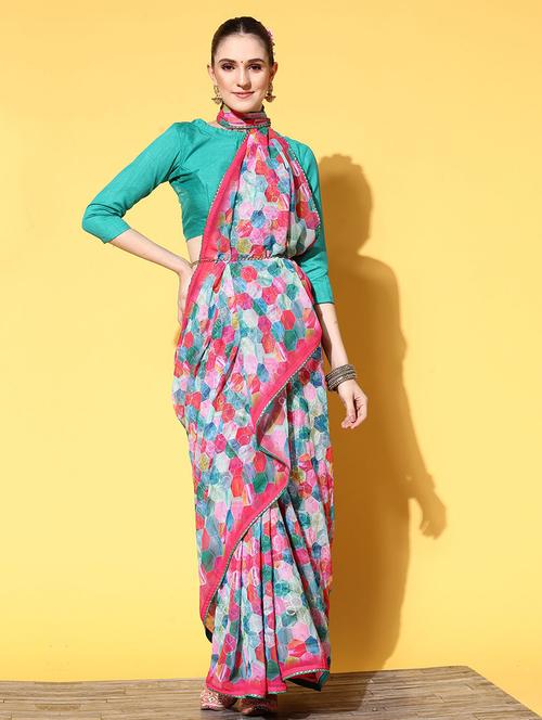 women printed casual wear saree with blouse - 21723241 - Standard Image - 0